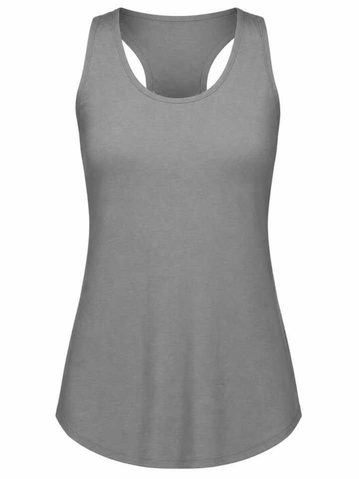Grey Racerback Flared Tank Top