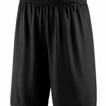 Solid Black Athletic Shorts with Elastic Waistband