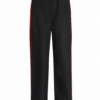 Black Track Pants with Red Side Stripe