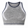 Grey Heather Sports Bra with Color-Block Side Panels