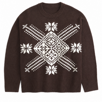 Brown Fair Isle Snowflake Sweater