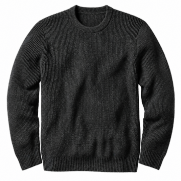 Charcoal Grey Ribbed Knit Sweater