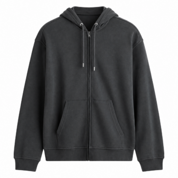 Charcoal Full-Zip Hooded Sweatshirt