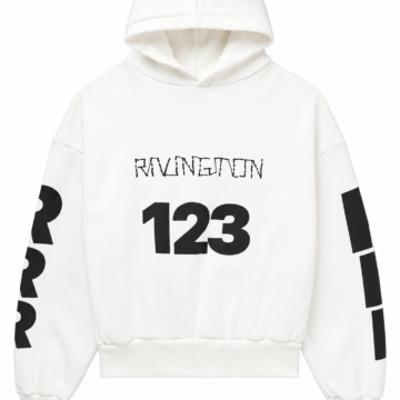 White Oversized Graphic Pullover Hoodie