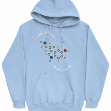 Light Blue Graphic Pullover Hoodie
