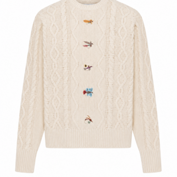 Cream Insect Embroidered Sweater