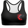 Black Racerback Sports Bra with Wolf Graphic