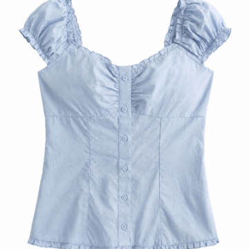 Light Blue Floral Jacquard Corset Top