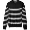 Black Striped Crewneck Long Sleeve Sweater